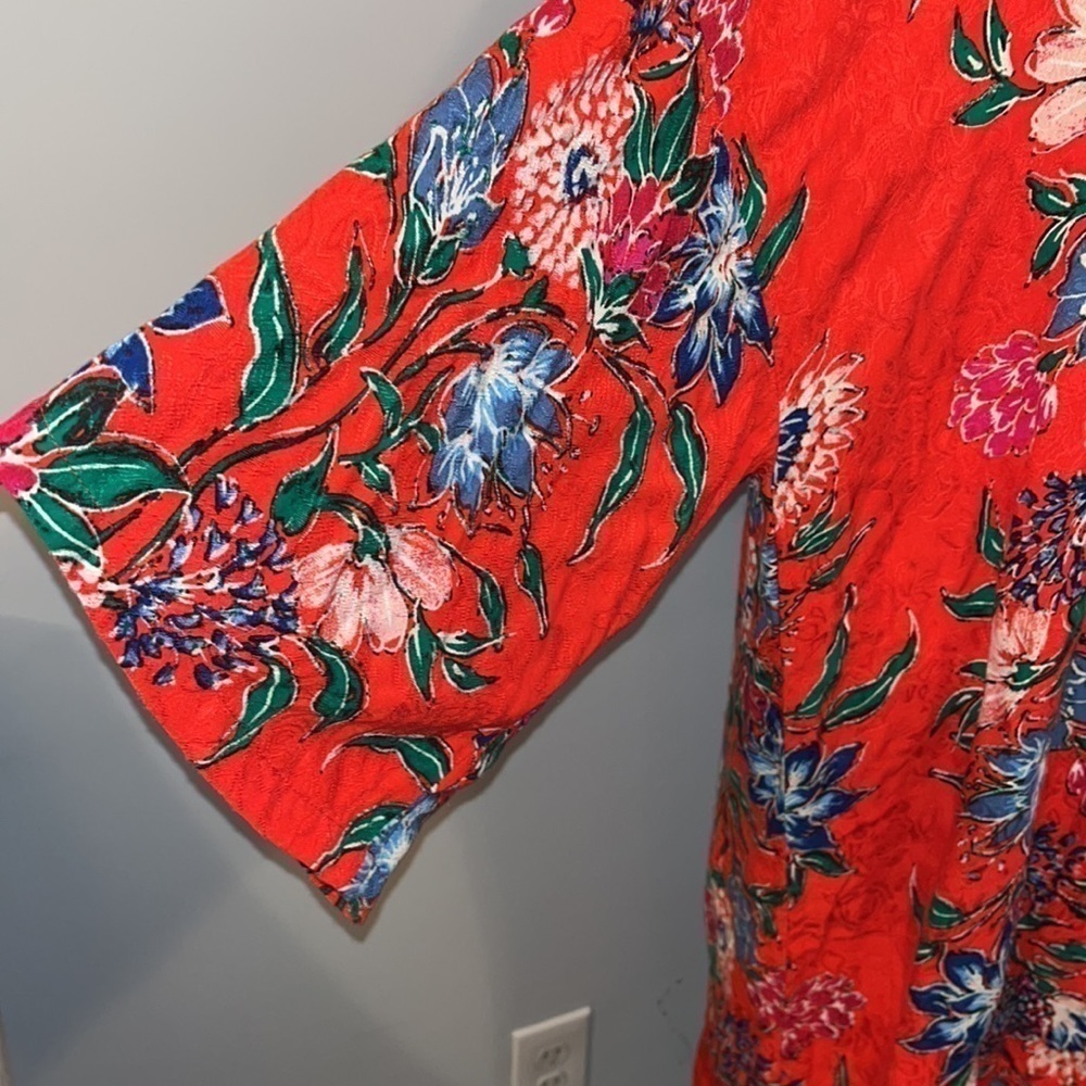 COTTON ON Red floral kimono size M/L - Picture 3 of 6